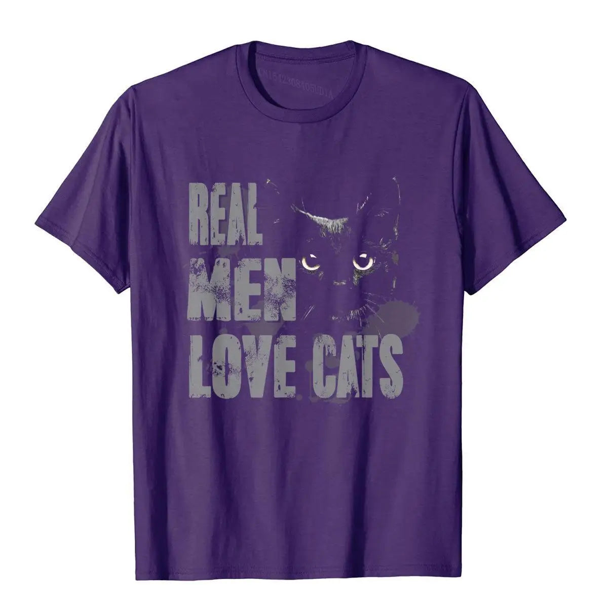 Real Men Love Cats T Shirt Awesome Cats Lover Tee Tops & Tees Fashion Chinese Style Cotton Men's T Shirt Cartoon