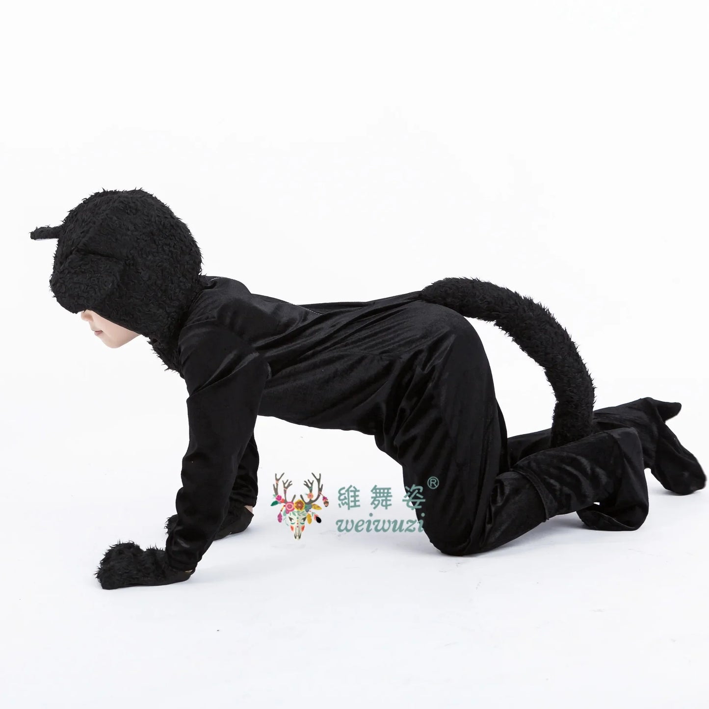 Children's Day Black Cat Cosplay Kids Costume Cute Kitten Animal Onesie Gloves Hat Suit Suitable for Stage Show Halloween Party