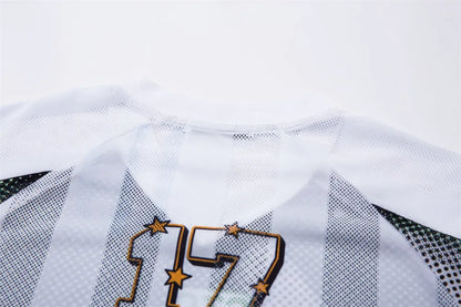 Cat Print Short Sleeve T-shirt Mens Summer Retro High Street Loose Raglan Half-Sleeve V-neck Breathable Mesh Tshirt Men