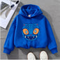 Kids' Sweatshirt Cute Blue Cat Face Print Toddler Pullover Long Sleeve Cotton Casual Top for Boys Girls 2-8Y
