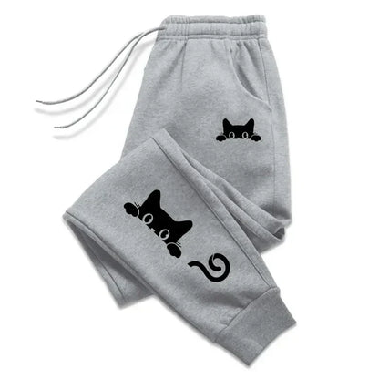Cute Cat Printed Womens Sweatpants Daily Casual Fashion Trousers Sports Jogging Sweat Woman Pants Outdoors Street Hot Sale Pants