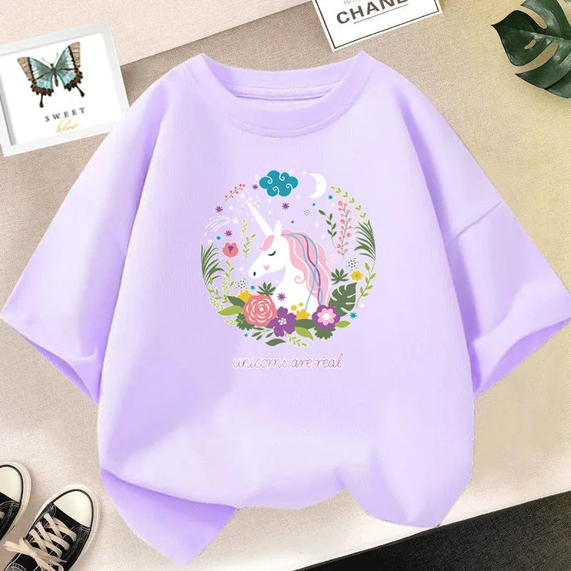 Kids Lovely Cat Pet Animal T Shirt Fashion Summer Girls Cute Casual Top Short Sleeve Tshirts Children Cartoon Graphic Tee