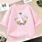 Kids Lovely Cat Pet Animal T Shirt Fashion Summer Girls Cute Casual Top Short Sleeve Tshirts Children Cartoon Graphic Tee