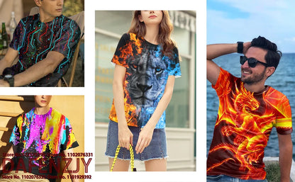 Men's Camouflage Cat T-shirt Loose Vintage Fitting Vintage Fashion Animal Art Print Short Sleeve 3D O-Neck T-shirt