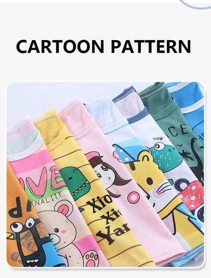 Kids Clothes T-Shirt  Children's Clothing  Boys Girls Summer Cartoon Tops Short Sleeve Clothes 100% Cotton Baby Clothing