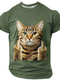 Cute Funny Cat Graphic T Shirt For Men Novelty Animals 3D Printed Tees Casual Short Sleeve Round Neck Tops Street Kids T-Shirts