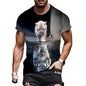 Men's T-Shirt Funny Cat Pattern Cool Printed Men's Short Sleeve Fashion O-Neck T-Shirt Outdoor Casual Lightweight Men's Clothing