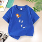 Korean Cat Brother Children Clothing New Boys T-shirt Casual Summer Top Cotton Kids Short Sleeves Baby Kids T Shirt 2-12 Years