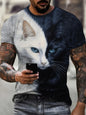 Funny Cartoon Cat Pattern T Shirt For Men Animal Graffiti 3D Printed T-Shirts Summer Casual Short Sleeve Tees Round Neck Tops