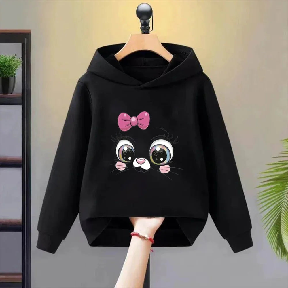 Love you love me cat Children Toddler 3-12 Year Coat Fashion Clothing Boys Girls Hoodie  Tops Spring Autumn Leisure Sweatshirr