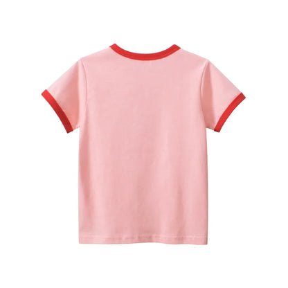 Kids Girls Clothes 100% Cotton Short Sleeve T-Shirts Bear Cat Cartoon Children Clothes 2 3 4 5 6 7 8 Years Kids Summer Clothing