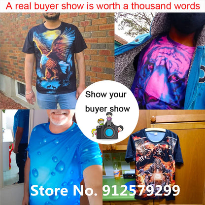 Men's Camouflage Cat T-shirt Loose Vintage Fitting Vintage Fashion Animal Art Print Short Sleeve 3D O-Neck T-shirt