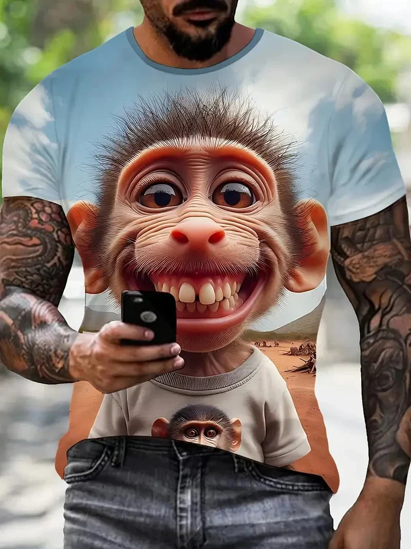 Men's Casual Shirts 3D Cute Cat T-Shirt Short Sleeve Pullover Outdoor Tops Oversized Clothing T shirt Men Women's Kids Tshirt