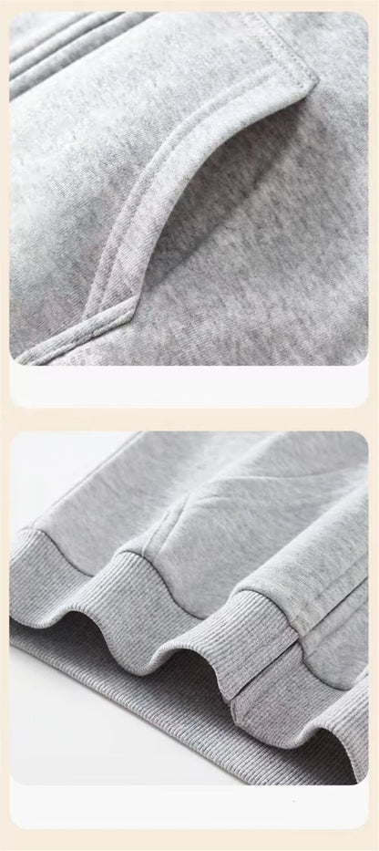 Cute Black Cat Print Zip-up Jacket Spring Boys Hooded Sweatshirt Cartoon Zipper Coat Autumn Kids Outdoor Hoodie Clothing MKA1