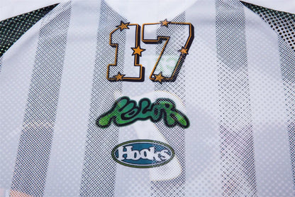 Cat Print Short Sleeve T-shirt Mens Summer Retro High Street Loose Raglan Half-Sleeve V-neck Breathable Mesh Tshirt Men