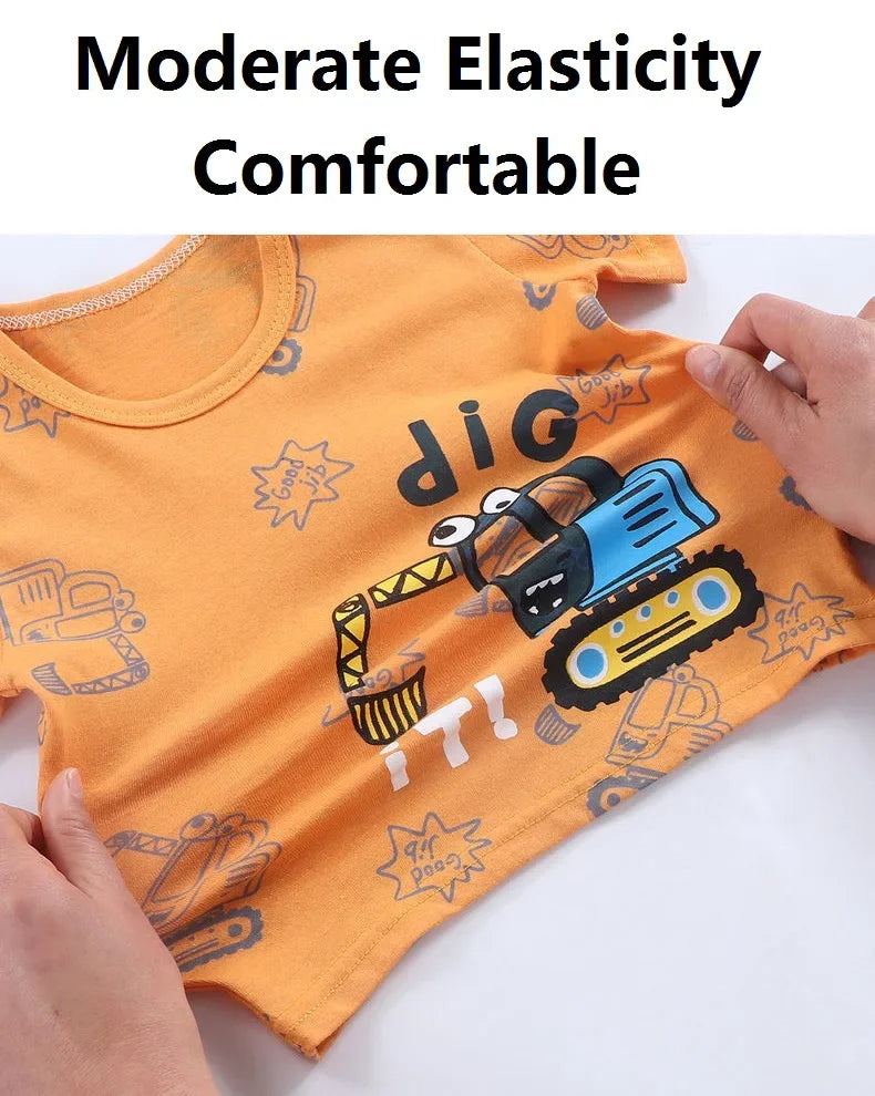 Kids Clothes T-Shirt  Children's Clothing  Boys Girls Summer Cartoon Tops Short Sleeve Clothes 100% Cotton Baby Clothing