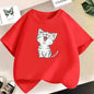 Kids Lovely Cat Pet Animal T Shirt Fashion Summer Girls Cute Casual Top Short Sleeve Tshirts Children Cartoon Graphic Tee